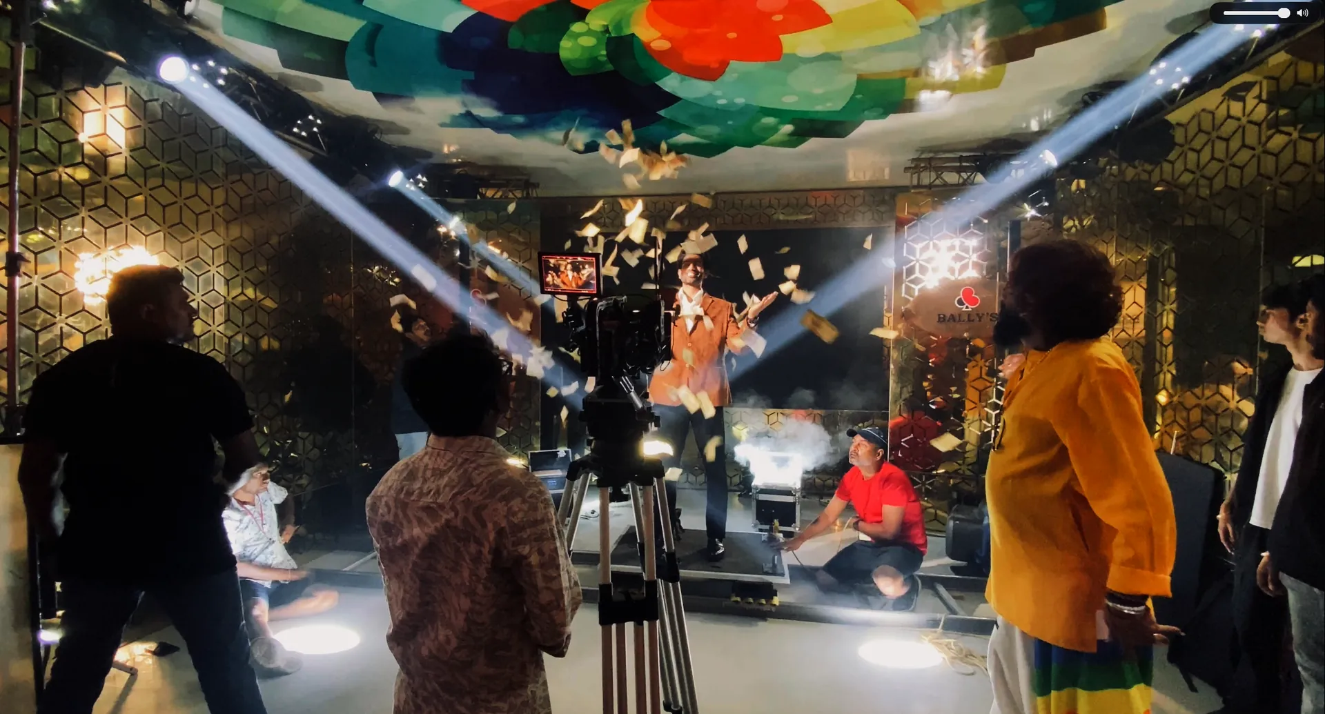 Crew, lights and cameras during a Lotus Media studio shoot